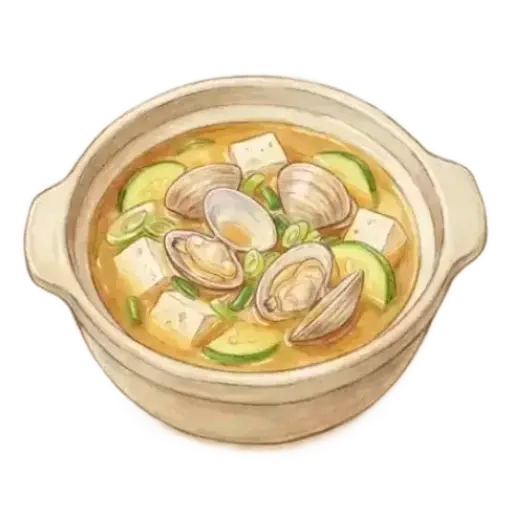 바지락 된장찌개 완성 사진
