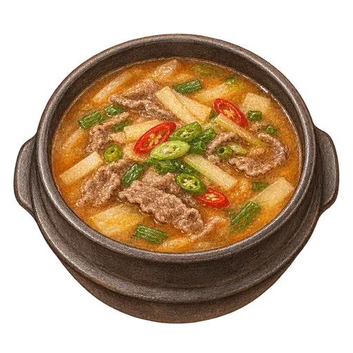 차돌 된장찌개 완성 사진