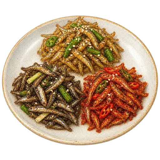 멸치볶음 3종세트 (설탕, 간장, 고춧가루) 완성 사진