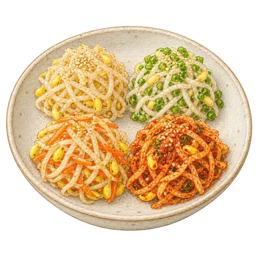 콩나물 무침 4종세트 완성 사진