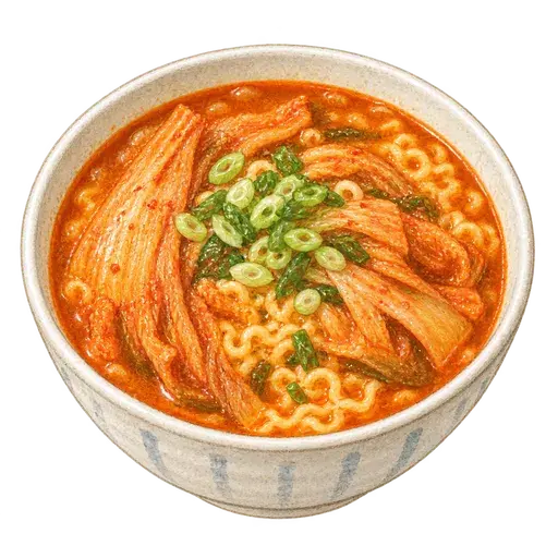 묵은지 찌개라면 완성 사진