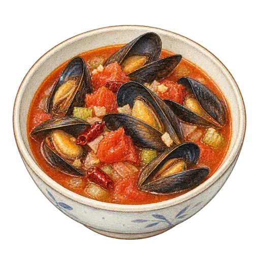 토마토홍합스튜 완성 사진